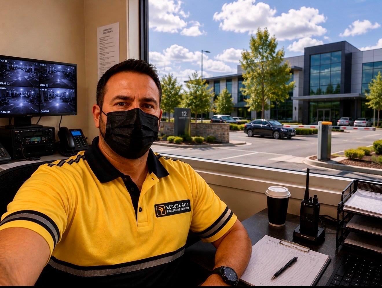 Officer at command desk